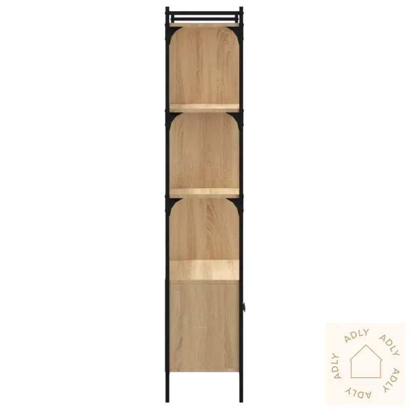 Bokhylle Med Dører Sonoma Eik 76,5X30X154,5 Cm Konstruert Tre