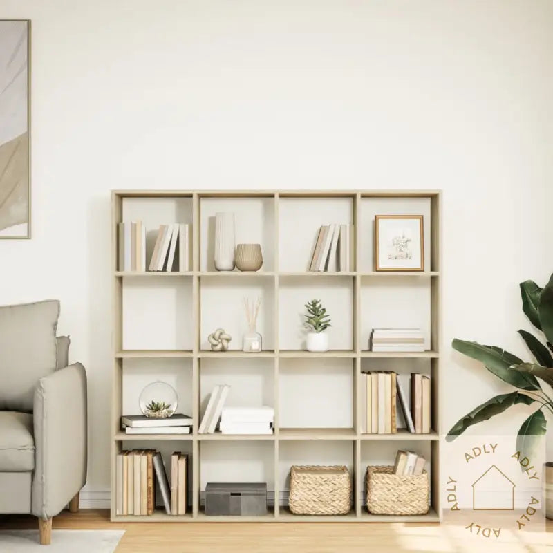 Bokhylle Sonoma Eik 137,5X29X137,5 Cm Konstruert Tre