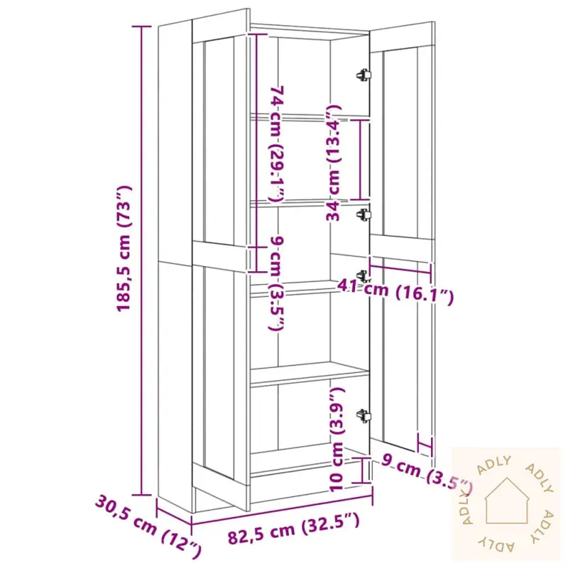 Bokhylle Sonoma Eik 82,5X30,5X185,5 Cm Konstruert Tre