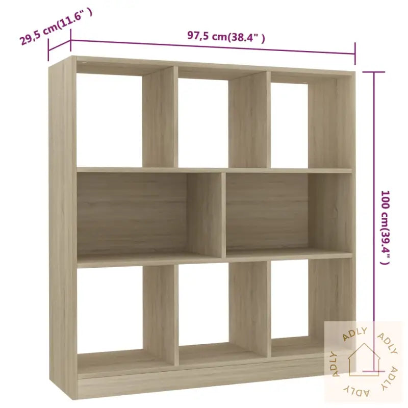Bokhylle Sonoma Eik 97,5X29,5X100 Cm Konstruert Tre
