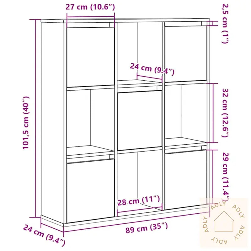 Bokhylle Sonoma Eik 89X24X101,5 Cm Konstruert Tre
