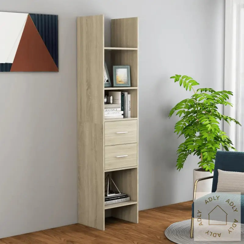 Bokhylle Sonoma Eik 40X35X180 Cm Konstruert Tre
