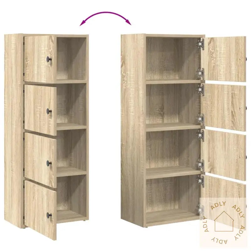 Bokhylle Sonoma Eik 40X24X102 Cm Konstruert Tre