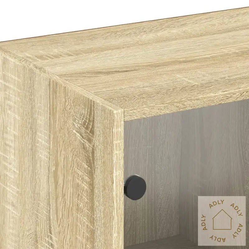 Bokhylle Med Dører Sonoma Eik 204X37X75 Cm Konstruert Tre