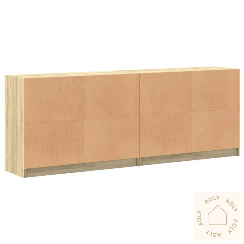 Bokhylle Med Dører Sonoma Eik 204X37X75 Cm Konstruert Tre
