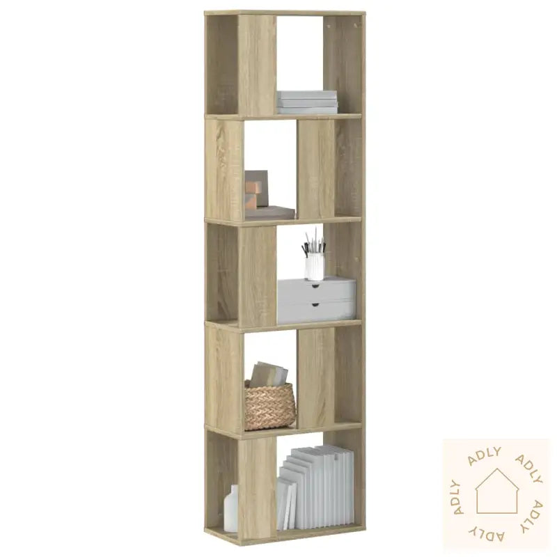 Bokhylle 5 Etasjer Sonoma Eik 45X23,5X162,5 Cm Konstruert Tre