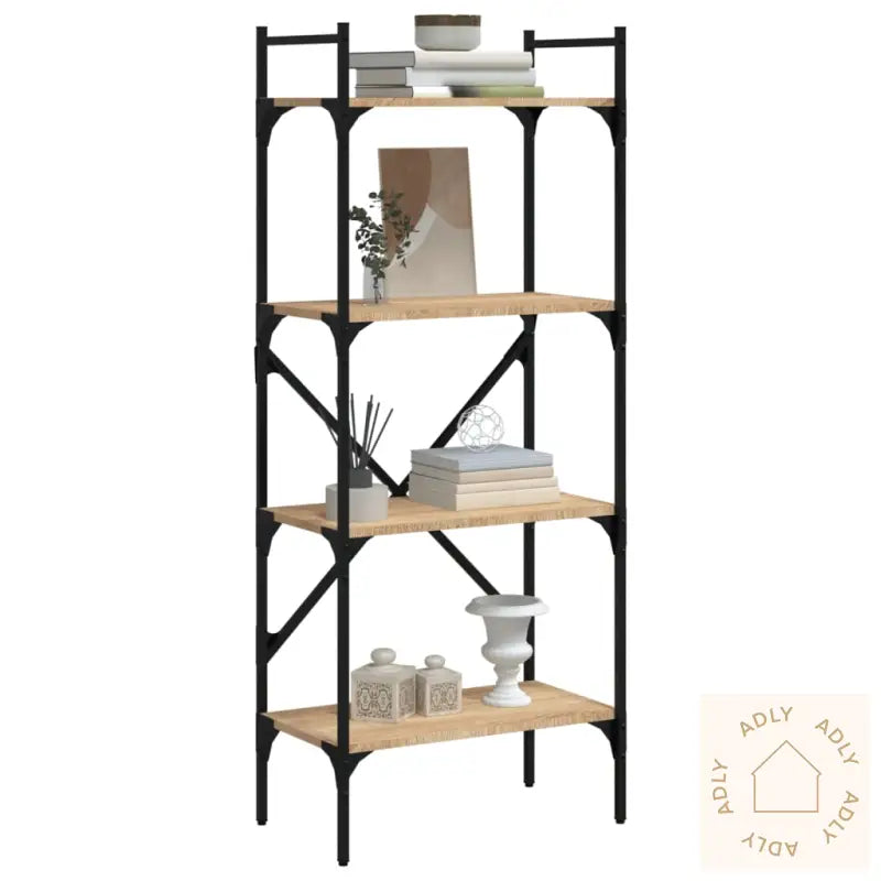 Bokhylle 5 Etasjer Sonoma Eik 56X31,5X138,5 Cm Konstruert Tre