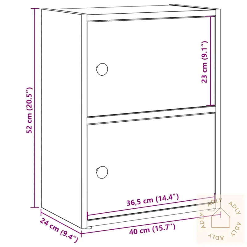 Bokhylle Sonoma Eik 40X24X52 Cm Konstruert Tre