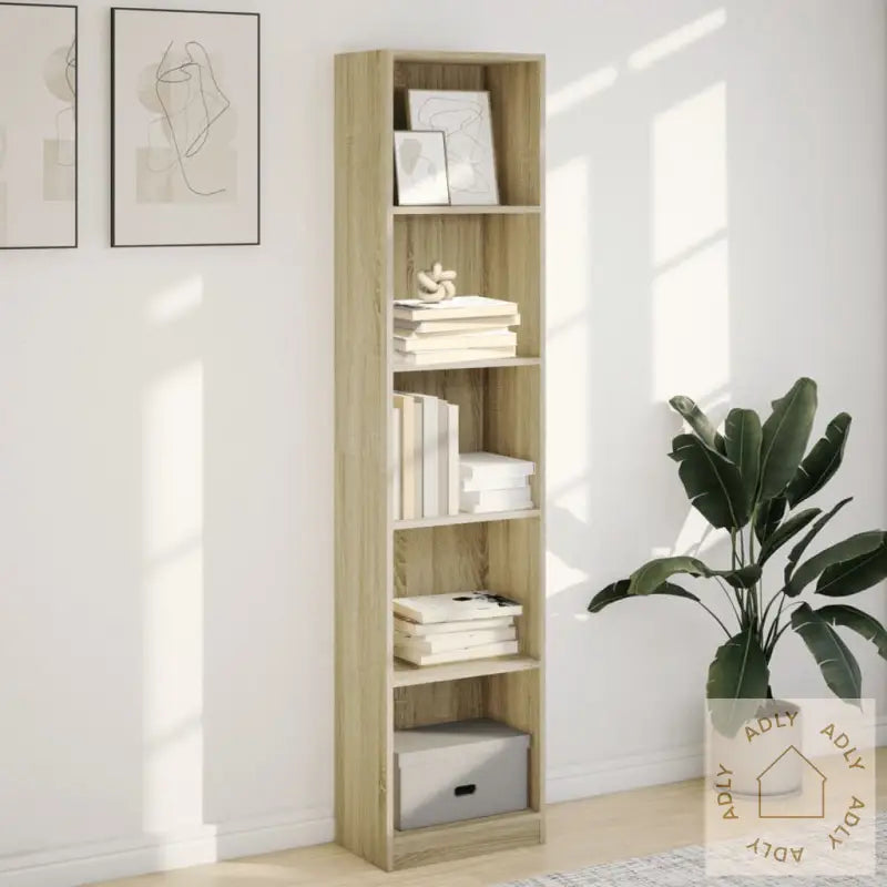 Bokhylle Sonoma Eik 40X24X176 Cm Konstruert Tre