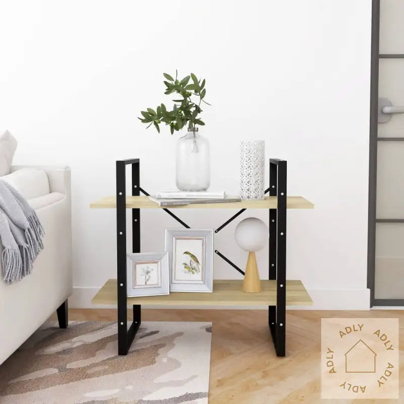 Bokhylle 2 Nivåer Sonoma Eik 80X30X70 Cm Konstruert Tre