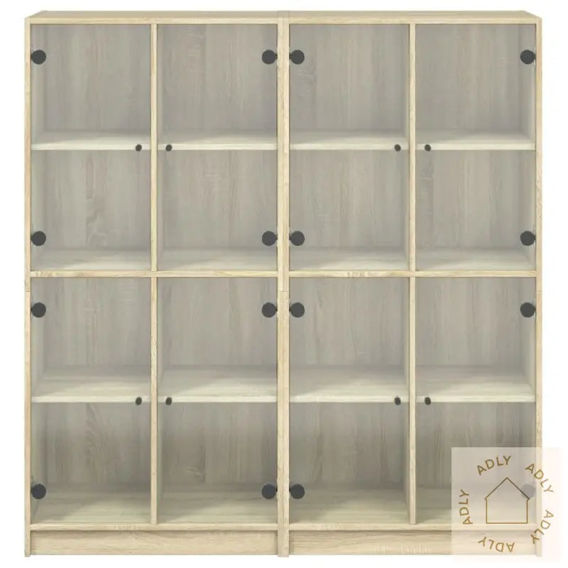 Bokhylle Med Dører Sonoma Eik 136X37X142 Cm Konstruert Tre