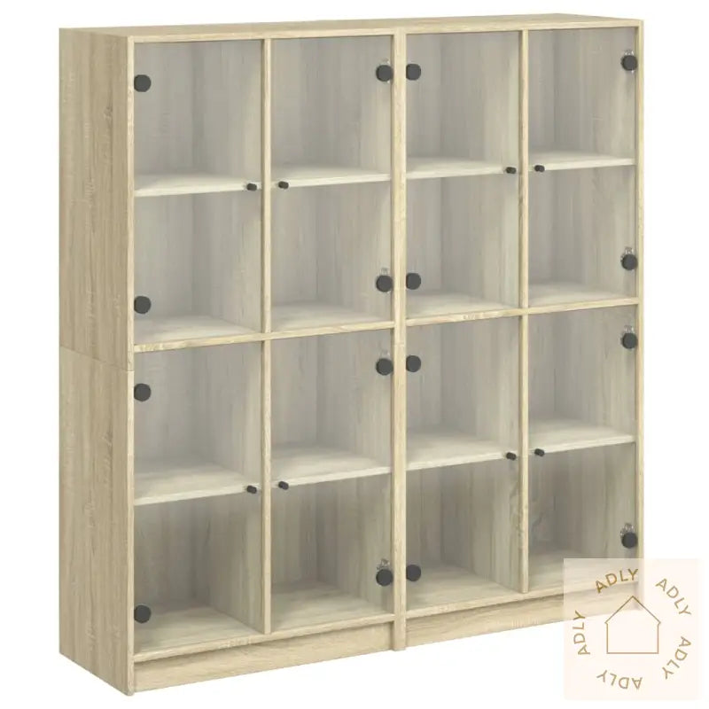 Bokhylle Med Dører Sonoma Eik 136X37X142 Cm Konstruert Tre