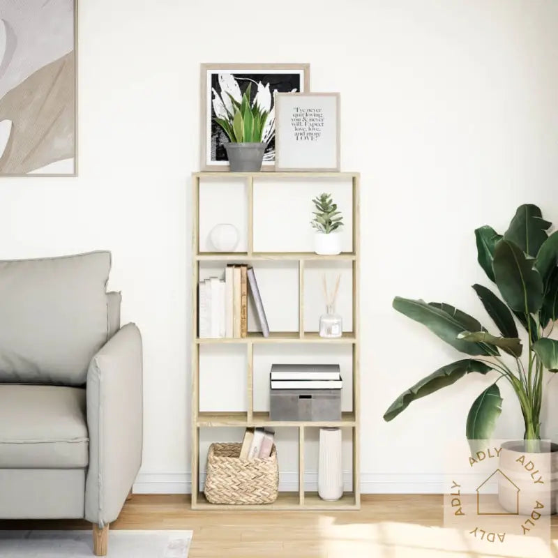 Bokhylle Sonoma Eik 60X20X120 Cm Konstruert Tre