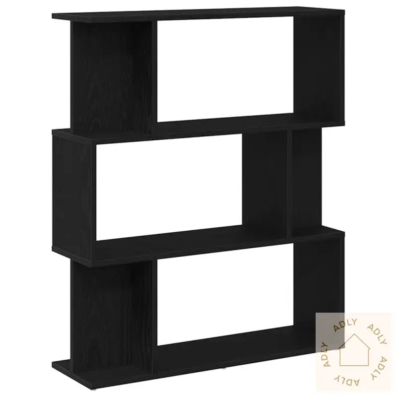 Bokhylle Svart Eik 80X24X96 Cm Konstruert Tre