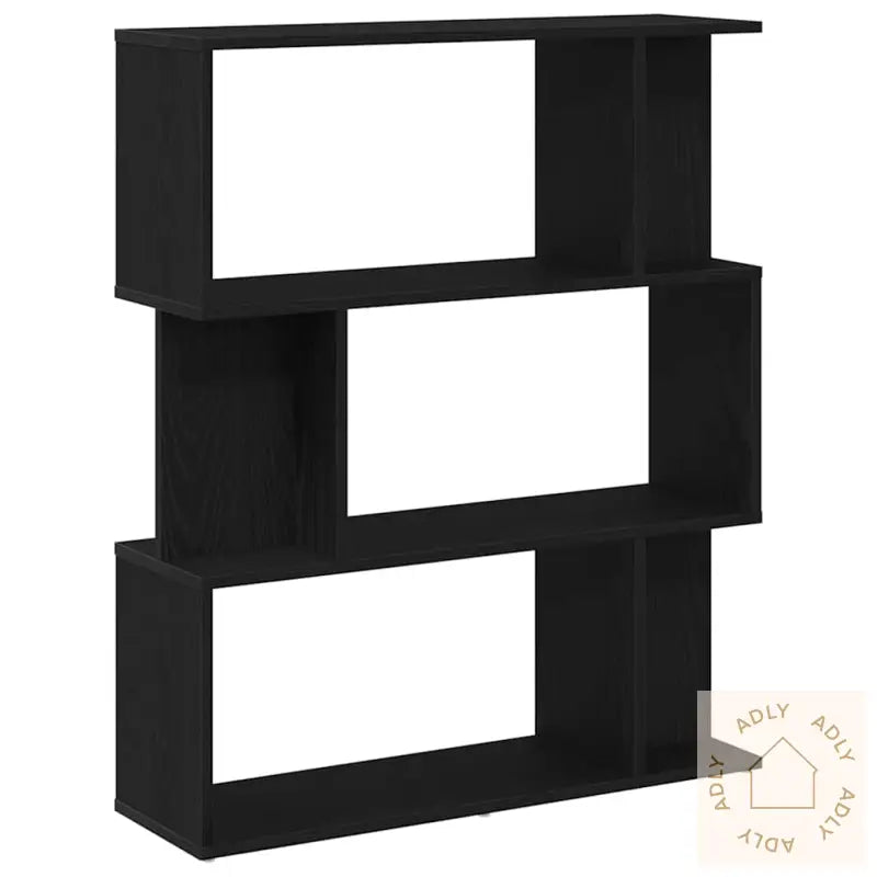 Bokhylle Svart Eik 80X24X96 Cm Konstruert Tre