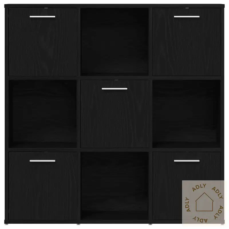 Bokhylle Svart Eik 90X28X90 Cm Konstruert Tre