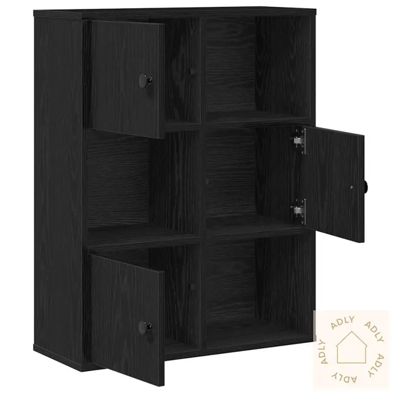 Bokhylle Svart Eik 60X24X76,5 Cm Konstruert Tre