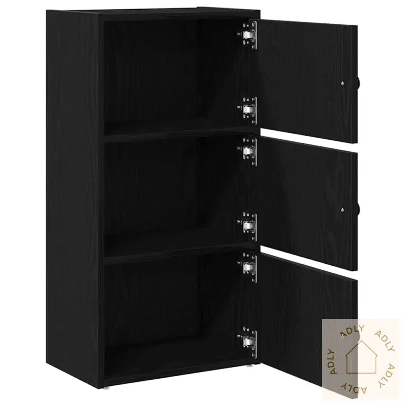 Bokhylle Svart Eik 40X24X77 Cm Konstruert Tre