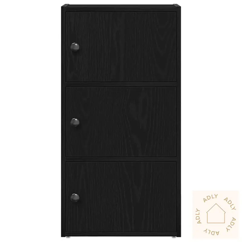 Bokhylle Svart Eik 40X24X77 Cm Konstruert Tre
