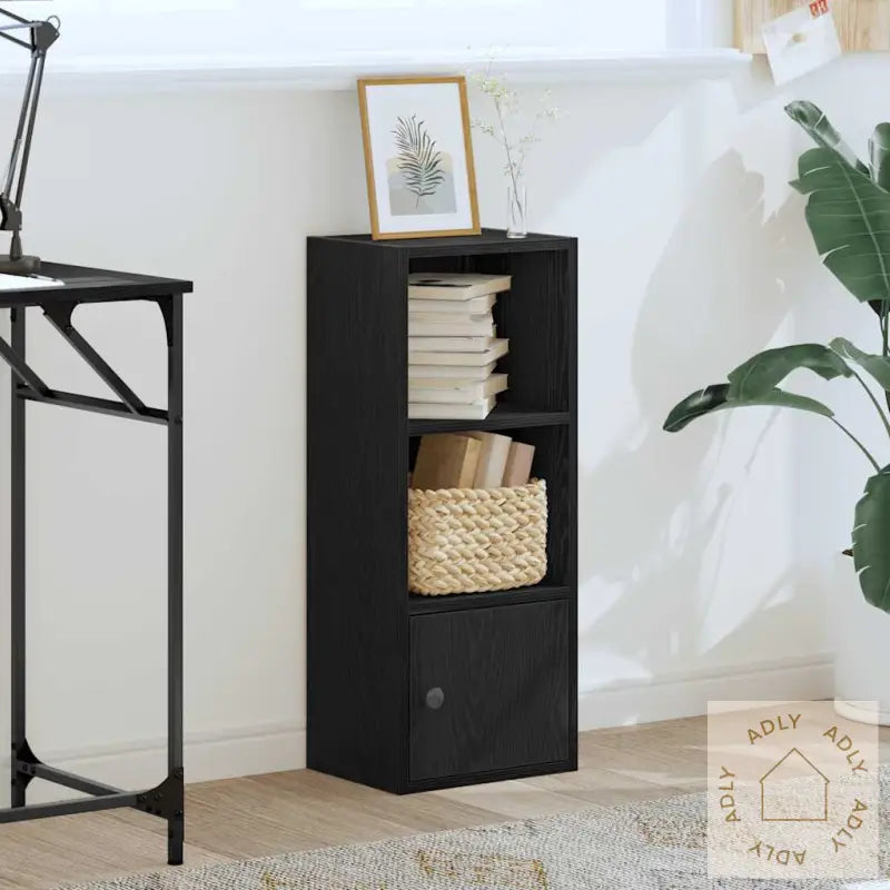 Bokhylle Svart Eik 31X24X77 Cm Konstruert Tre