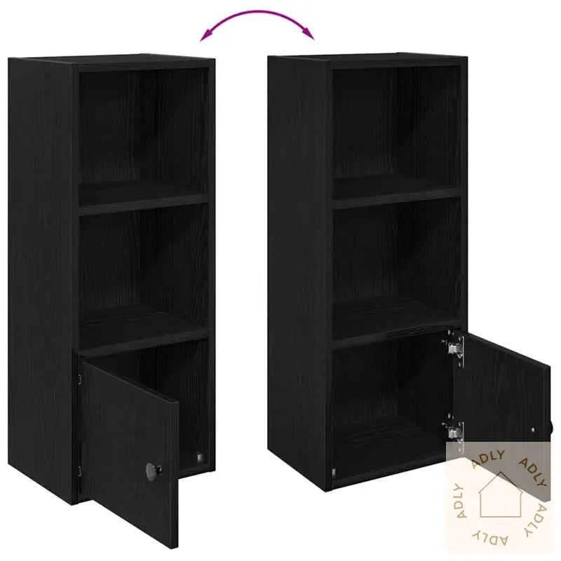 Bokhylle Svart Eik 31X24X77 Cm Konstruert Tre