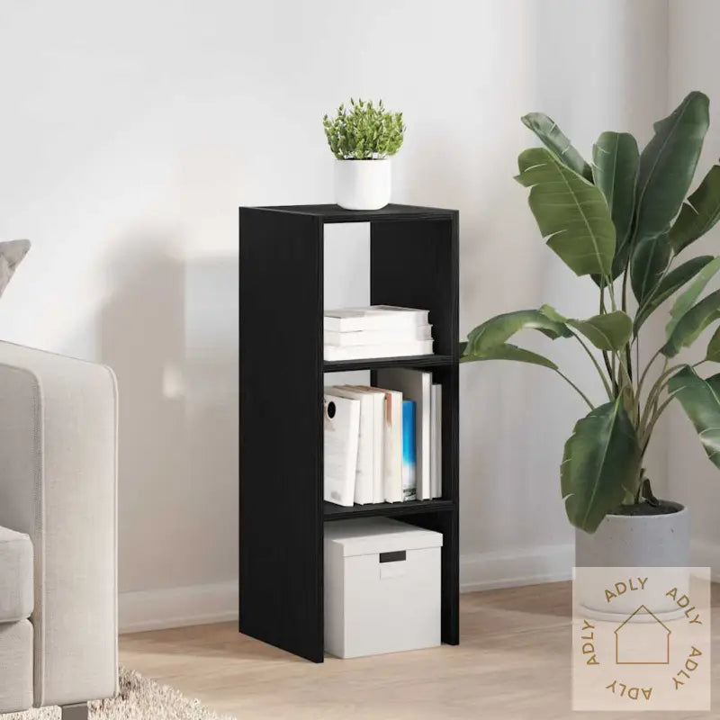 Bokhylle Stablebar Svart Eik 30X30X80 Cm Konstruert Tre