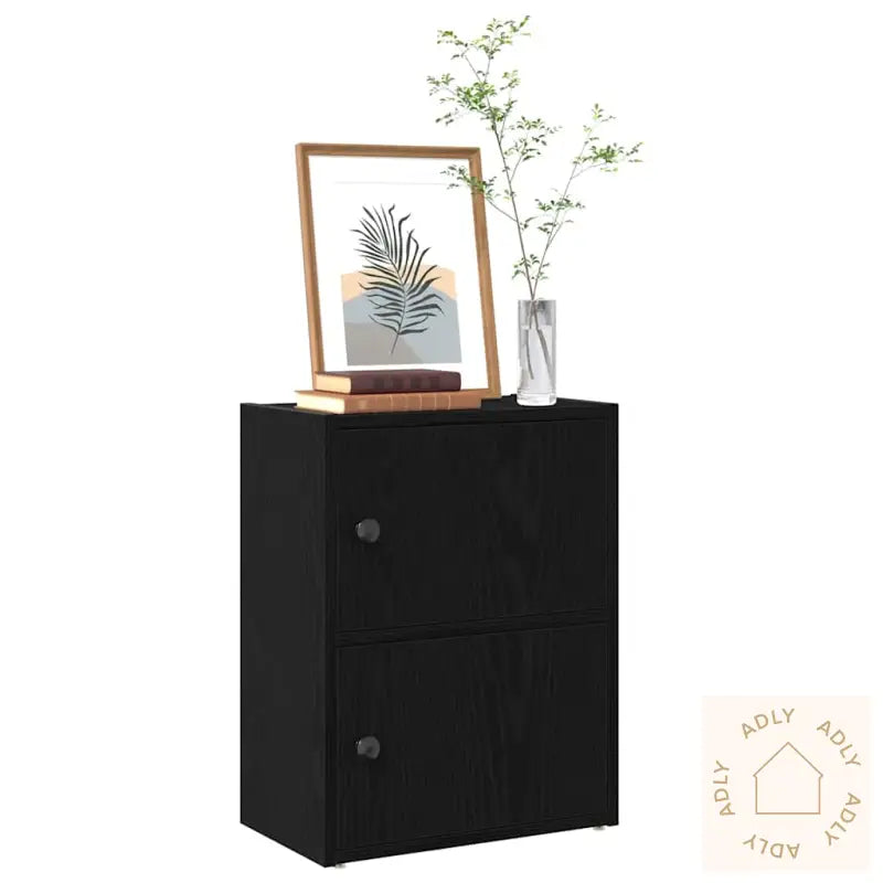 Bokhylle Svart Eik 40X24X52 Cm Konstruert Tre