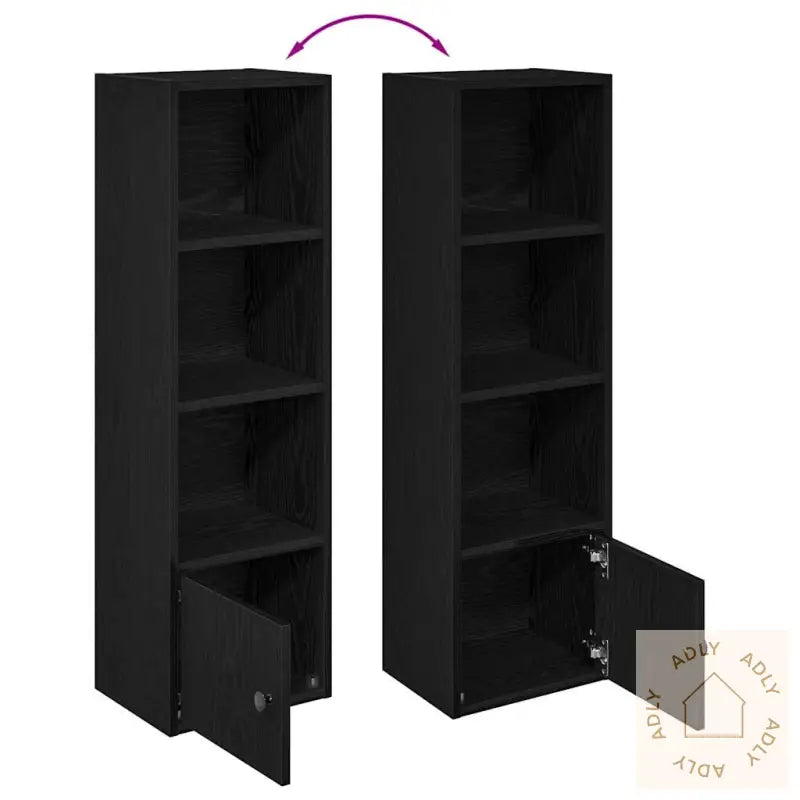 Bokhylle Svart Eik 31X24X102 Cm Konstruert Tre