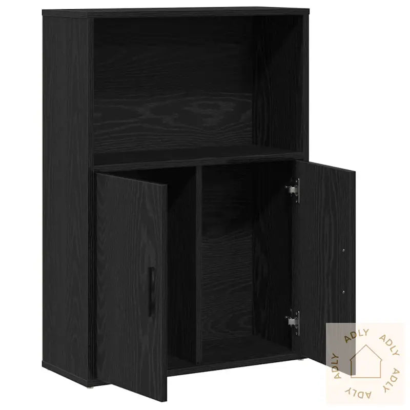 Bokhylle Svart Eik 60X24X85 Cm Konstruert Tre