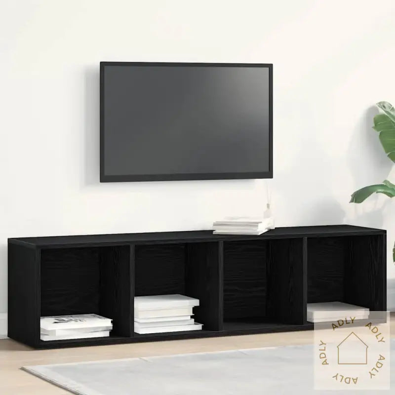 Bokhylle Svart Eik 36X30X143 Cm Konstruert Tre
