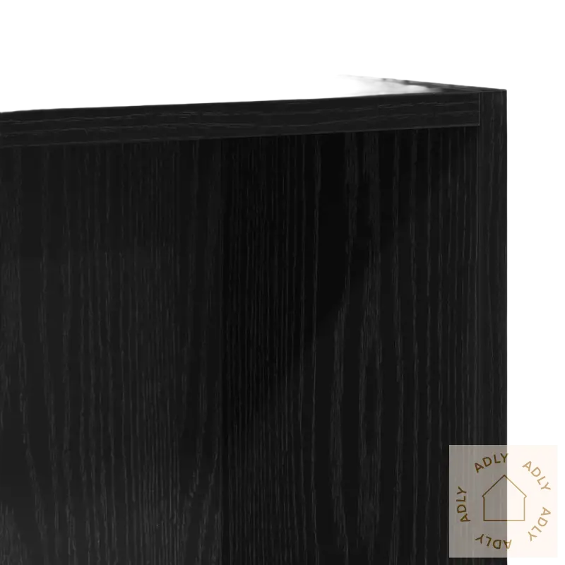 Black woodgrain cabinet corner av Bokhylle i svart eik møbler til hjemmet