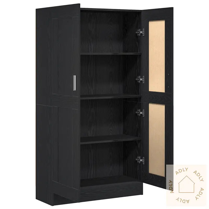 Bokskap 2 Stk Svart Eik 165X30,5X150 Cm Laget Av Tre