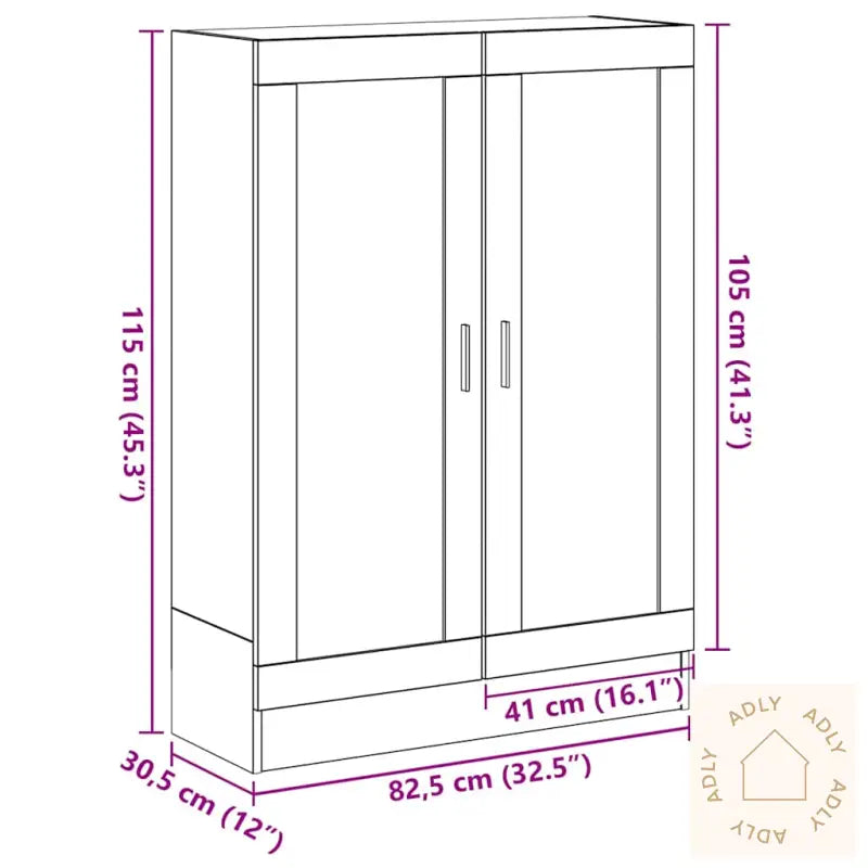 Bokhylle Svart Eik 82,5X30,5X115 Cm Konstruert Tre