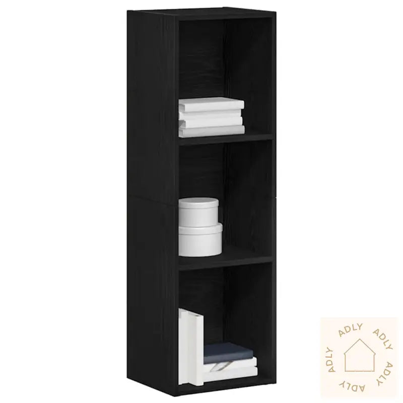 Bokhylle Svart Eik 36X30X114 Cm Konstruert Tre