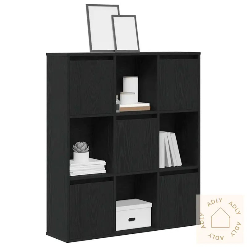 Bokhylle Svart Eik 89X24X101,5 Cm Konstruert Tre
