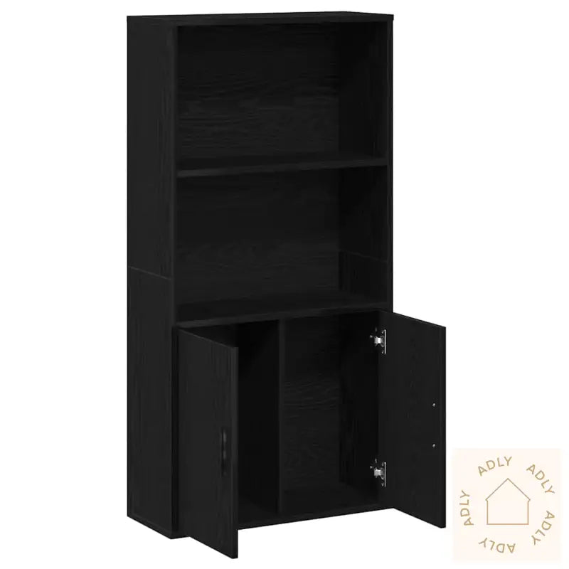 Bokhylle Svart Eik 60X24X120 Cm Konstruert Tre