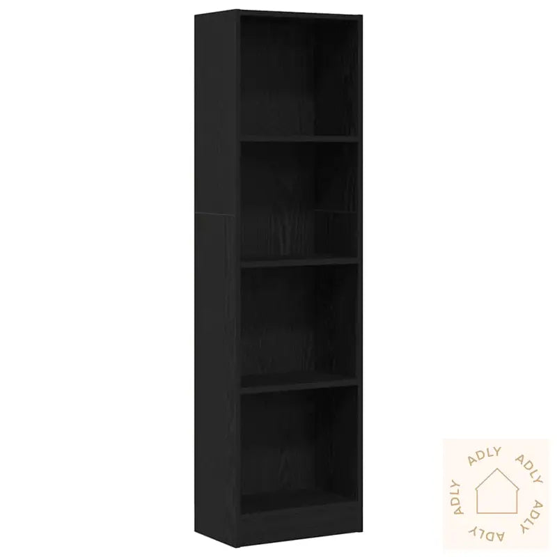 Bokhylle Svart Eik 40X24X143 Cm Konstruert Tre