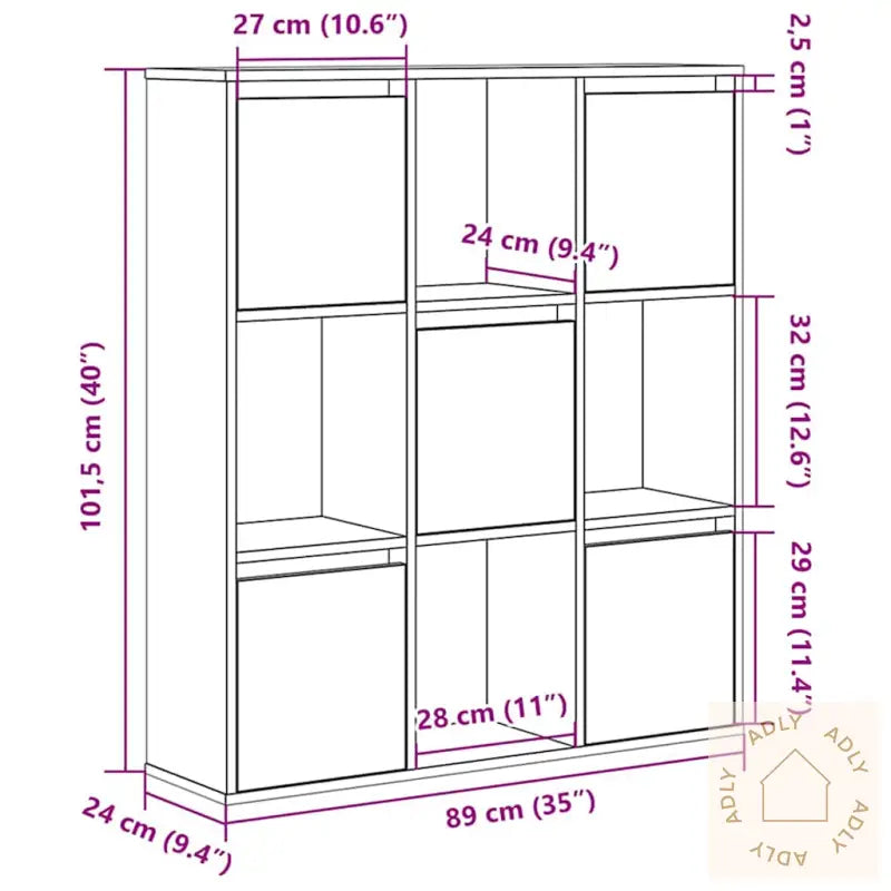 Bokhylle Svart Eik 89X24X101,5 Cm Konstruert Tre