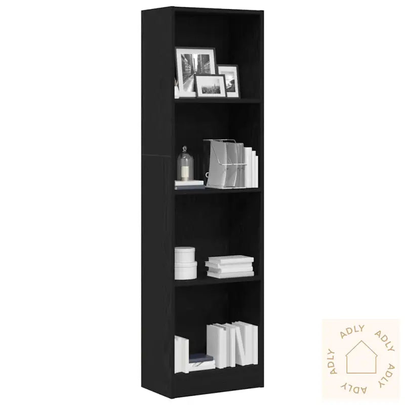 Bokhylle Svart Eik 40X24X143 Cm Konstruert Tre
