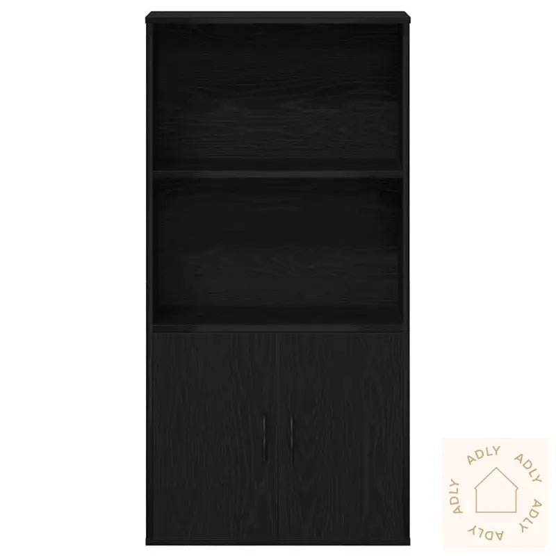 Bokhylle Svart Eik 60X24X120 Cm Konstruert Tre