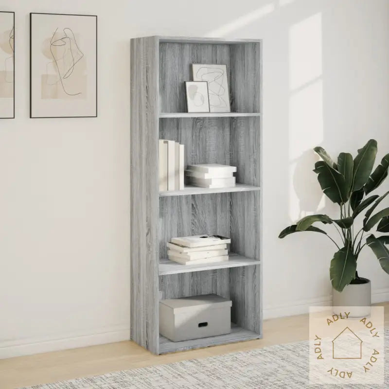 Bokhylle Grå Sonoma 60X30X152 Cm Konstruert Tre