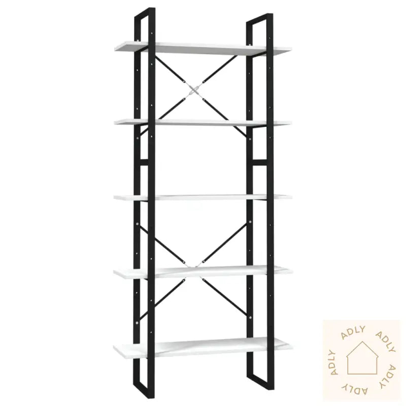 Bokhylle 5 Nivåer Hvit 80X30X175 Cm Heltre Furu