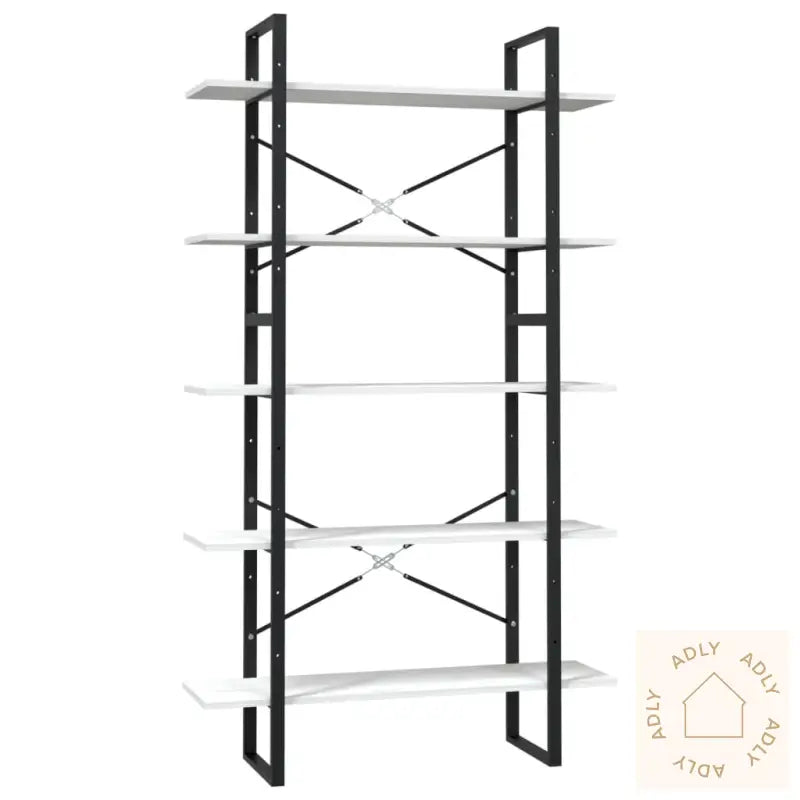 Bokhylle 5 Nivåer Hvit 100X30X175 Cm Heltre Furu