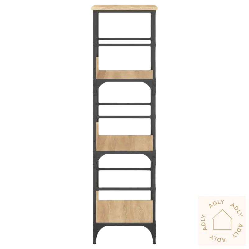 Tall sonoma eik bokhylle i industriell stil med hevede kanter