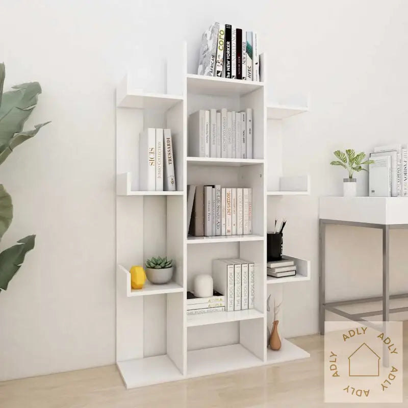 Bokhylle Hvit 86X25,5X140 Cm Konstruert Tre