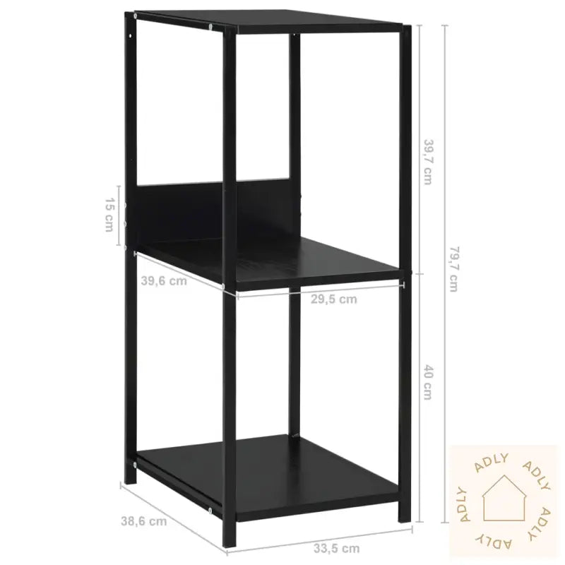 Liten Rett Bokhylle Svart 33,5X39,6X79,7 Cm Konstruert Tre