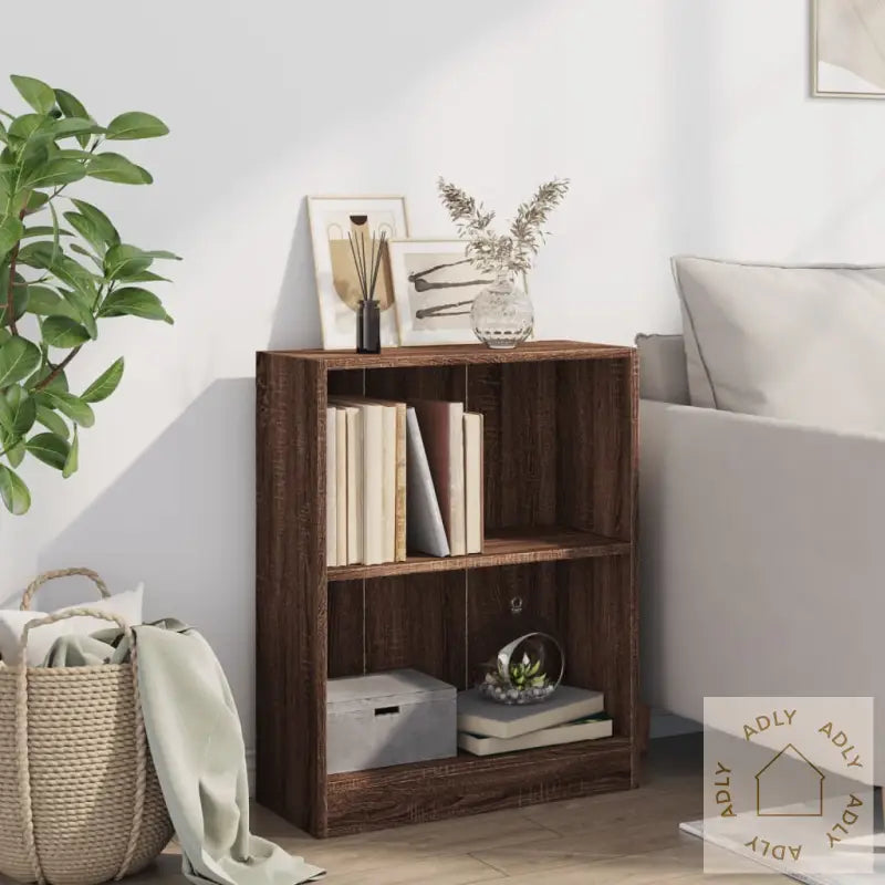 Bokhylle Brun Eik 60X24X76 Cm Konstruert Tre