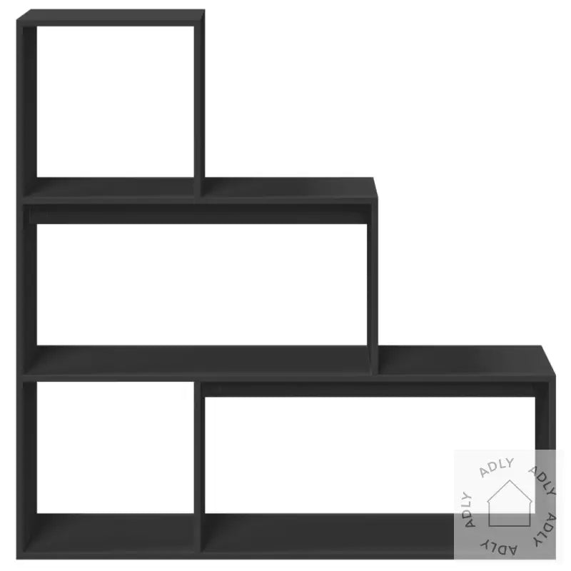 Romdeler Bokhylle 3 Etasjer Svart 123X29X123 Cm Konstruert Tre