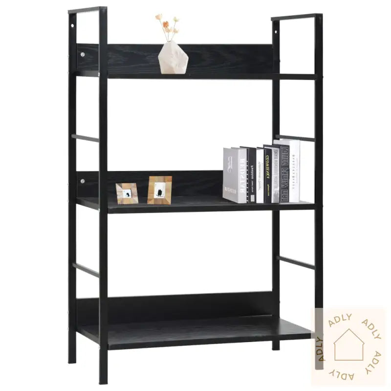 Bokhylle 3 Lag Svart 60X27,6X90,5 Cm Konstruert Tre