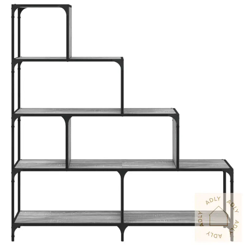 Bokhylle 4 Etasjer Grå Sonoma 139X33,5X149 Cm Konstruert Tre